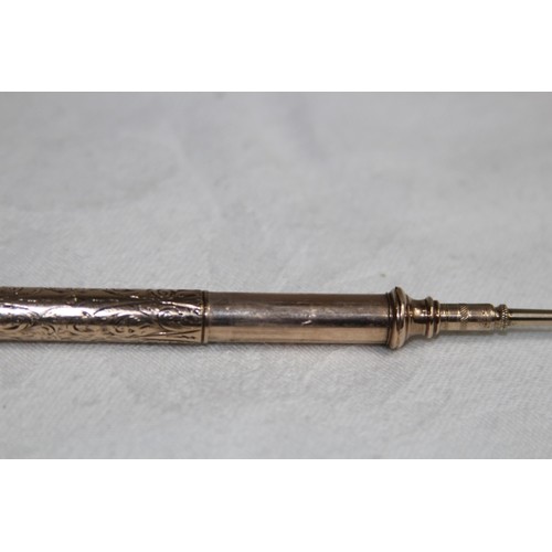 987 - 9CT GOLD PENCIL, 11.86 GRAMS