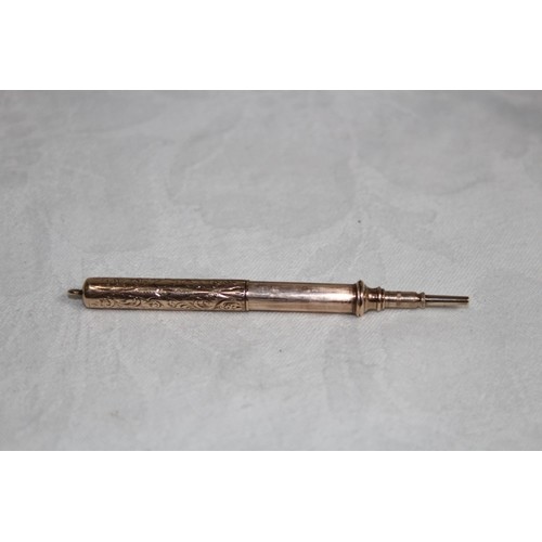 987 - 9CT GOLD PENCIL, 11.86 GRAMS