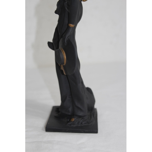 710 - ART DECO STYLE LADY AND DOG FIGURE 
33CM