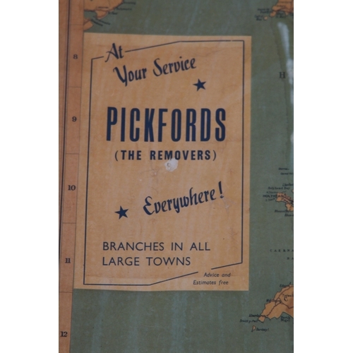 384 - VINTAGE PICKFORDWAY MOTOR ROAD MAP OF GREAT BRITAIN MAP
121 X 97CM