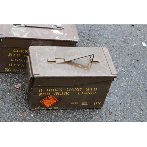 613 - THREE AMMO BOXES ONE WITH CONTENTS
