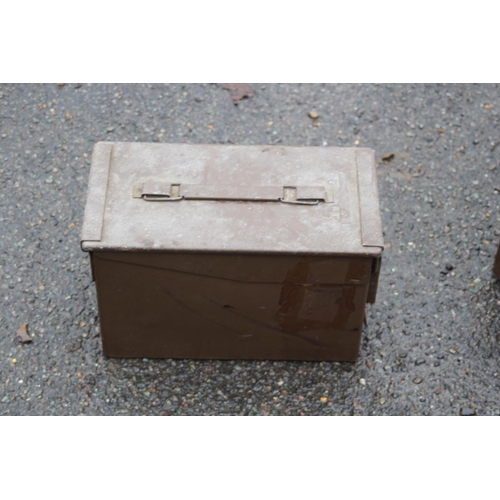 613 - THREE AMMO BOXES ONE WITH CONTENTS