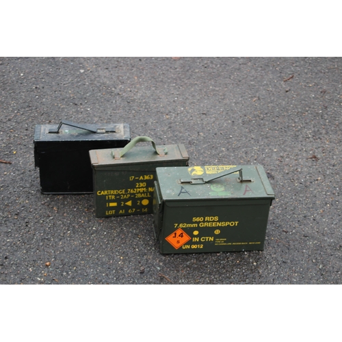 614 - THREE AMMO BOXES