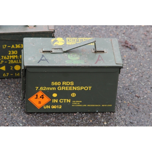 614 - THREE AMMO BOXES