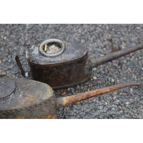 787 - FIVE VINTAGE OIL CANS