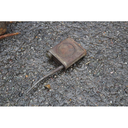 787 - FIVE VINTAGE OIL CANS