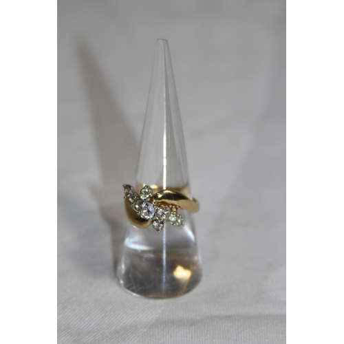 861 - 18CT GOLD PLATED RING - SIZE N 1/2