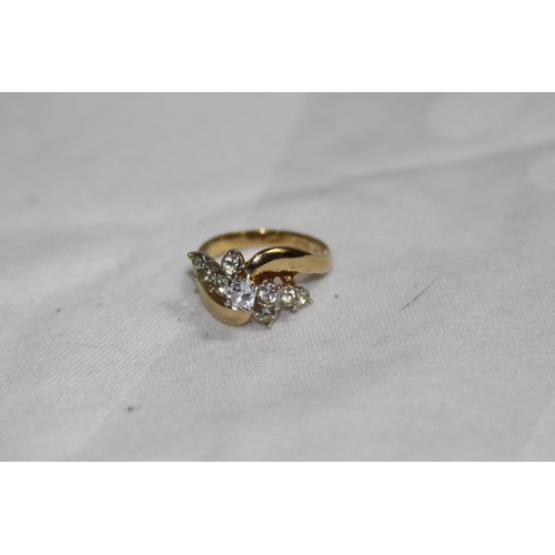 861 - 18CT GOLD PLATED RING - SIZE N 1/2