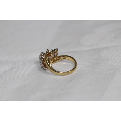 861 - 18CT GOLD PLATED RING - SIZE N 1/2