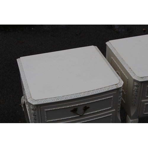 4 - PAIR OF QUEEN ANNE STYLE BEDSIDE TABLES 
36 X 33 X 68CM