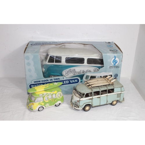 541 - RADIO CONTROL VW CAMPER IN BOX AND TWO OTHERS 
45 X 20CM