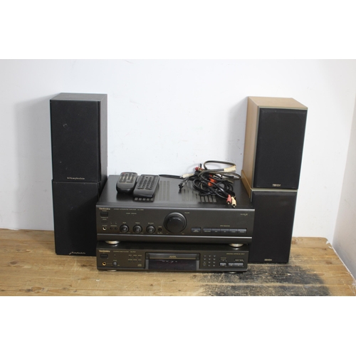 556 - TWO TECHNIC SEPARATES AND WHARFDALE AND DENON SPEAKERS