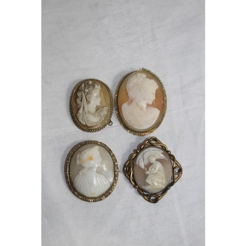 853 - QUANTITY OF VINTAGE AND ANTIQUE CAMEO BROOCHES