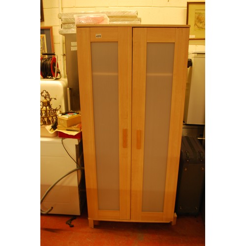 499 - Modern Beech Wardrobe A/F