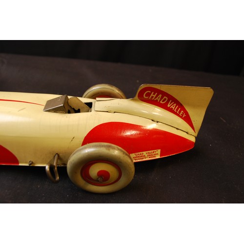 331 - Vintage Chad Valley Clock Work Tin Plate Land Speed Car MK110003A Rare Toy in W/0 1930-1940