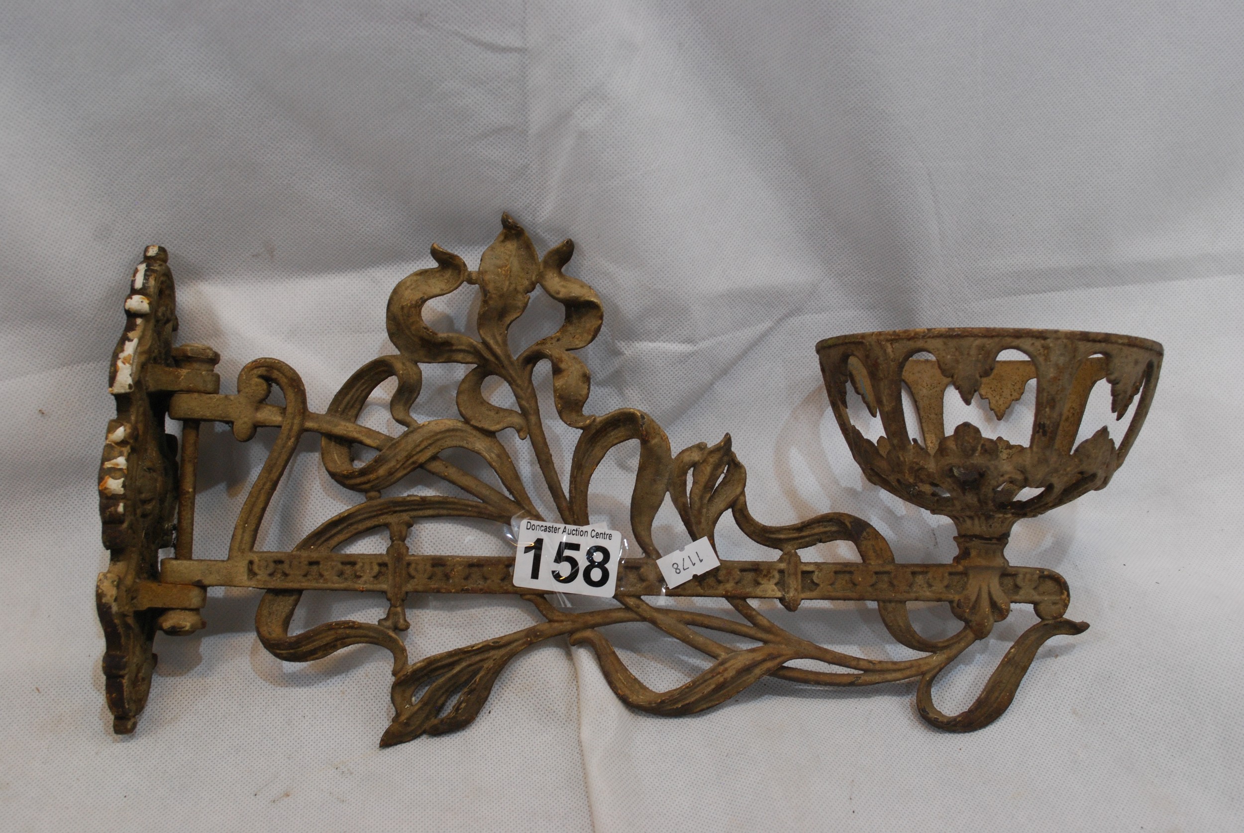 Antique Metal Art Noveau Wall Sconce