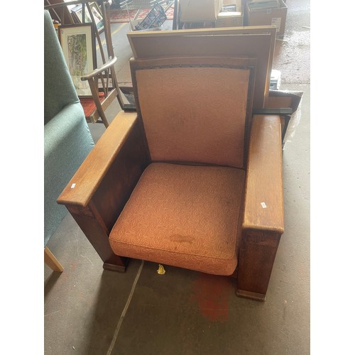 31 - Gentlemans Club Chair , With Magazine Rack, Cupboard With Optics, And Swivel Ash Tray.