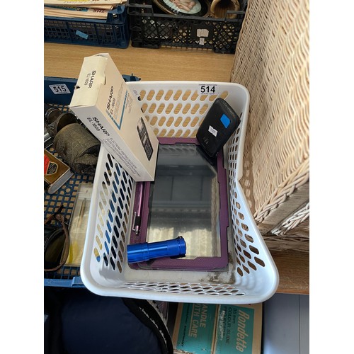 514 - Tray Containing One Working Tablet Plus A Blackberry Phone , Etc.