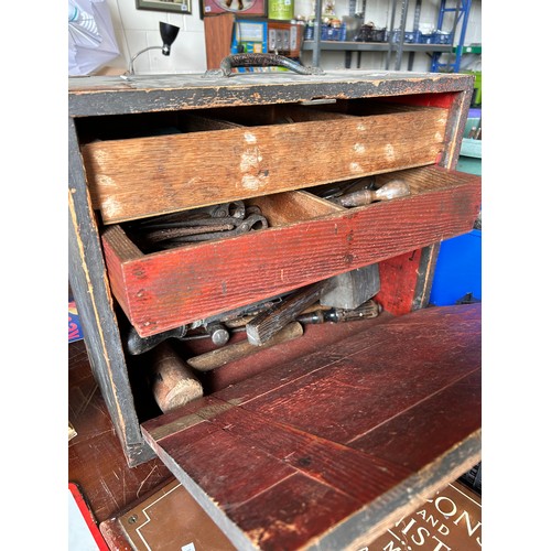 Vintage Carpenters Box With Tools.