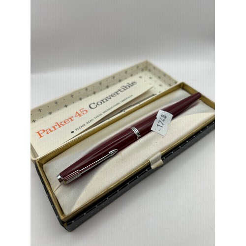 42 - Vintage Parker 45 Convertible, In Box With Papers.