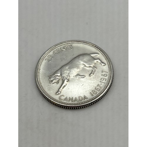 72 - Canadian Silver 25 Cents Coin.