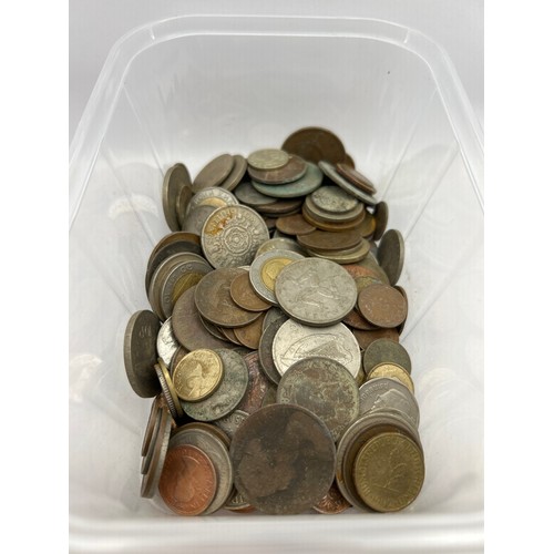 76 - Tub Of Various Coins From Around The World