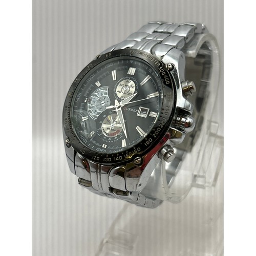 86 - Gents Curren Chrono Style Quartz Watch, Running Order.