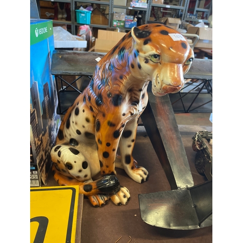 210 - Large Ceramic Figure Of A Cheetah Standing At 16