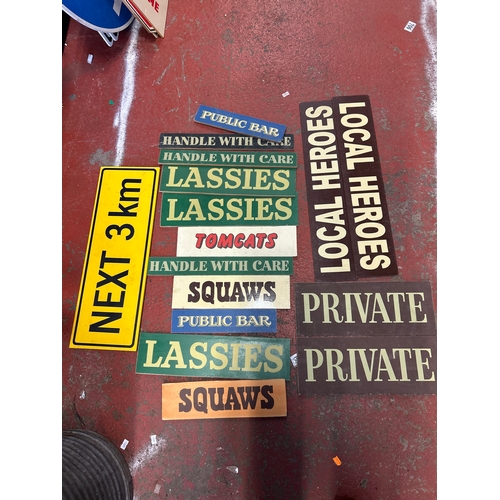 213 - Job Lot of Various Wooden Signs