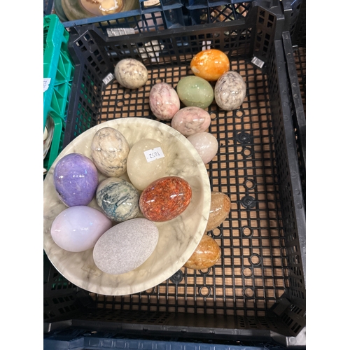 233 - Tray to Include Various Onyx Eggs