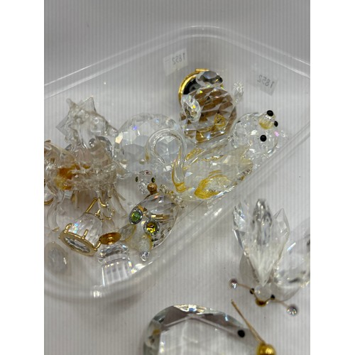 289 - Box Of Crystal And Glass Figures Inc Swarovski Some Damaged