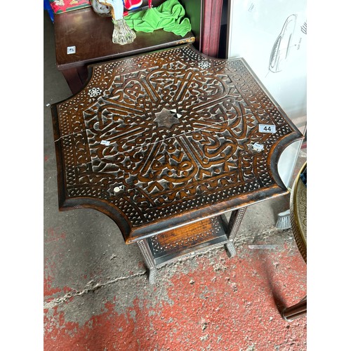 44 - Stunning Carved Mother of Pearl Table 20