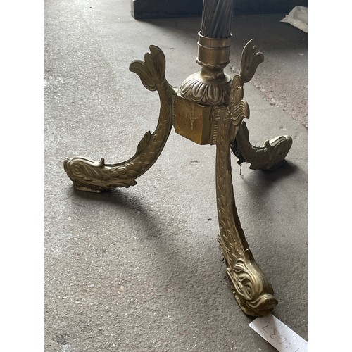 462 - Brass Recoco Coat Stand With Coy Carp Detail Standing Standing 65” Tall.