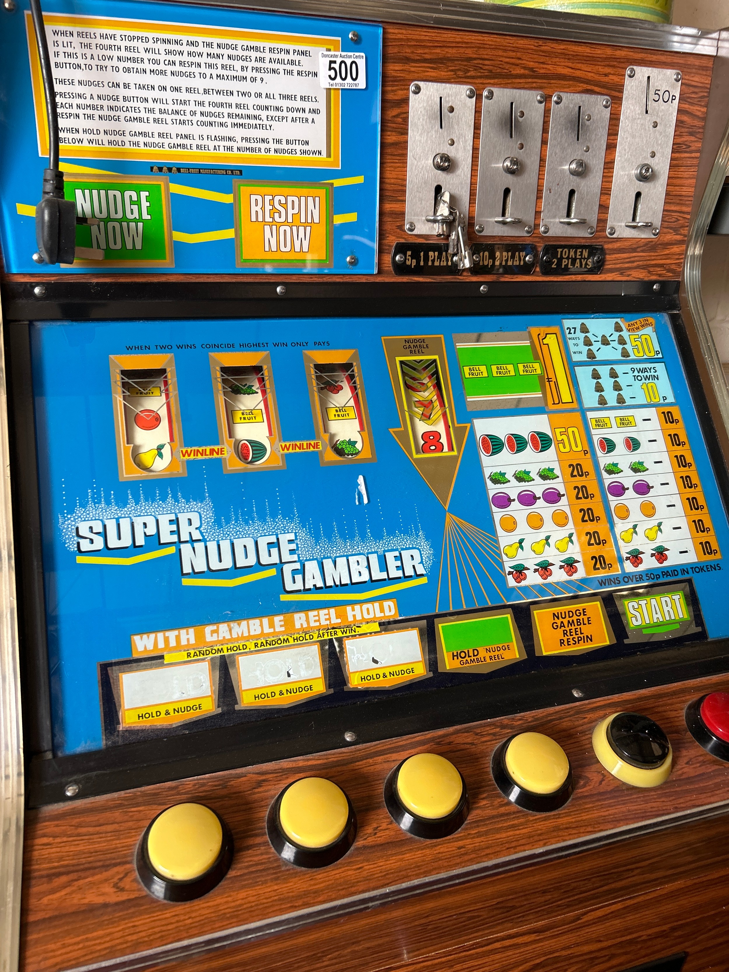 Bell Fruit 1970s Super Nudge Gambler Fruit Machine In Working