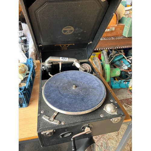 493 - Vintage Columbia Gramophone In Working Order.