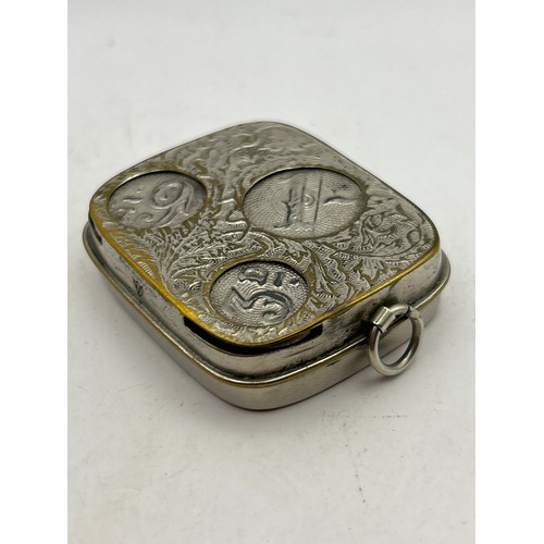 148 - Vintage White Metal Coin Holder