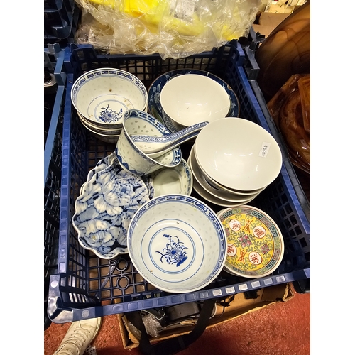 54 - Tray Of Chinese Dinner Ware