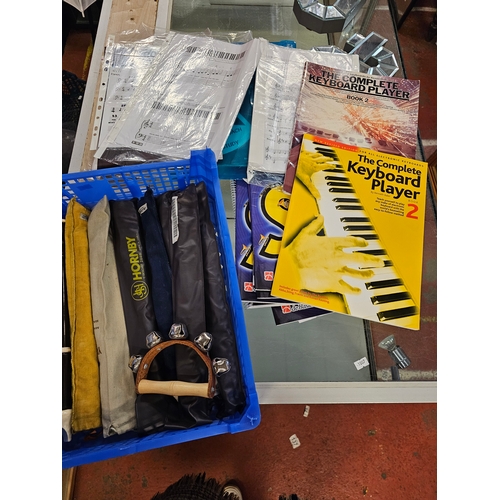 72 - Tray Of Music Sheet Books And Recorders.