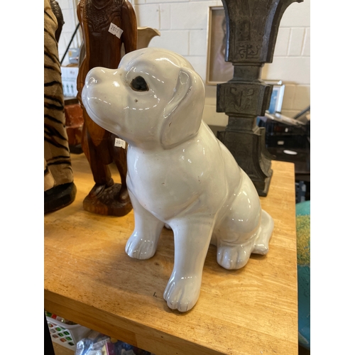 82 - Ceramic Searted Dog Standing 10”.