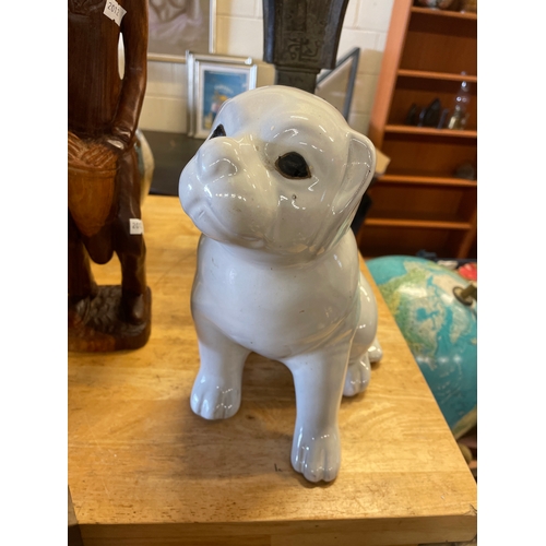 82 - Ceramic Searted Dog Standing 10”.