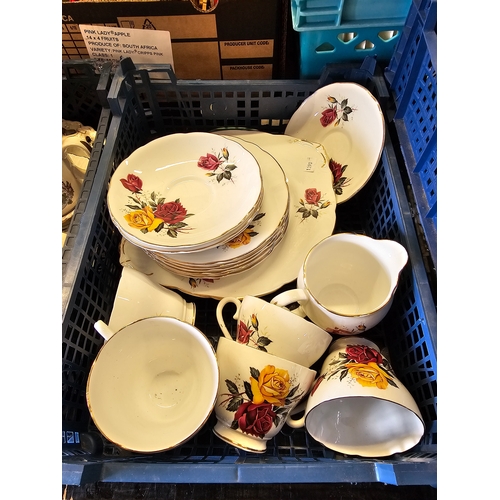 119 - Two Trays Of Ceramics To Include Dinner Set And Royal Memorabilia.