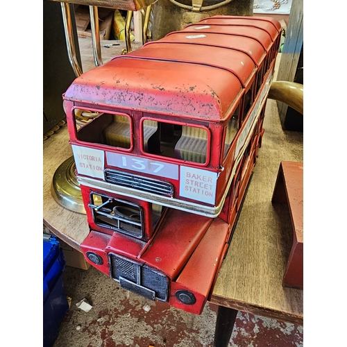 132 - Tin Plate London Bus. 16 x 9.5