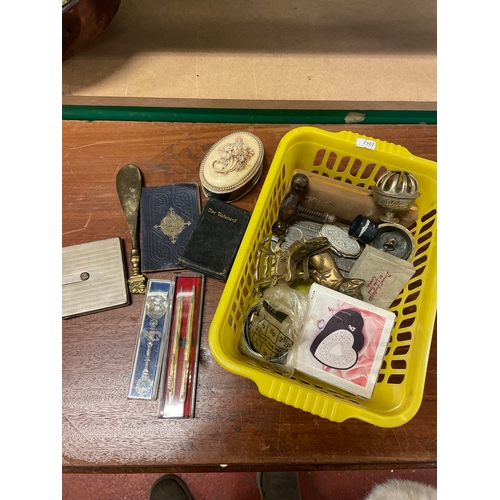 156 - Tray Of Various Collectible Items Including Brass Etc.