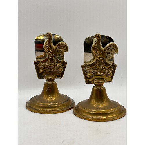 2 - Pair Of Fabulous Vintage Courage Menu Holders In Brass.
Standing 3.5