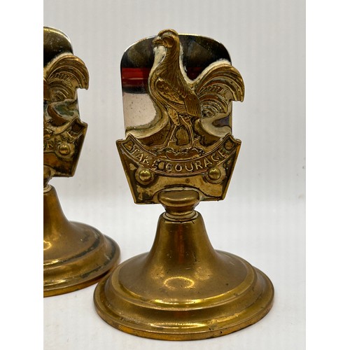 2 - Pair Of Fabulous Vintage Courage Menu Holders In Brass.
Standing 3.5