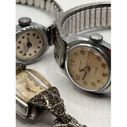 18 - Collection Of Vintage Ladies White Metal Watches, Including Rotary, Sekonda Etc Manual Wind