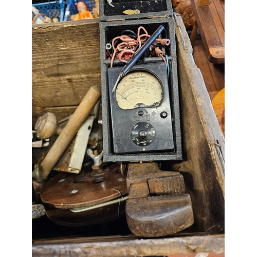 165 - Wooden Box Containing Various Tools.