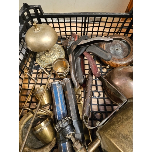 179 - Tray Containing Various Brass Items Including Tools