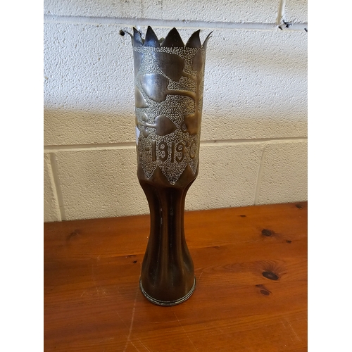 186 - WW1 Brass Trench Art Standing 14