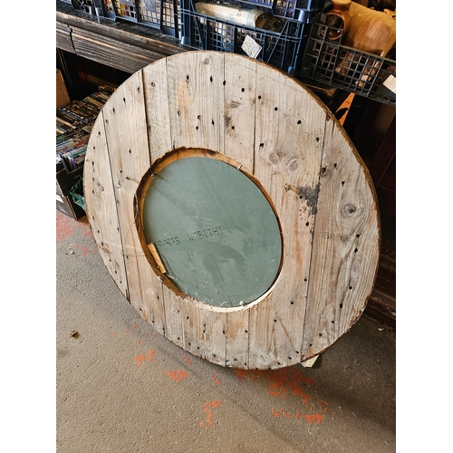 311 - Round Wooden Mirror 33.5